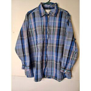 AVENUE Plaid Shacket Shirt Jacket 22/24 Womens Full zip Multicolor